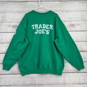 Trader Joes Crewneck Sweatshirt Adult Size 2XL Green Port & Co Core Fleece